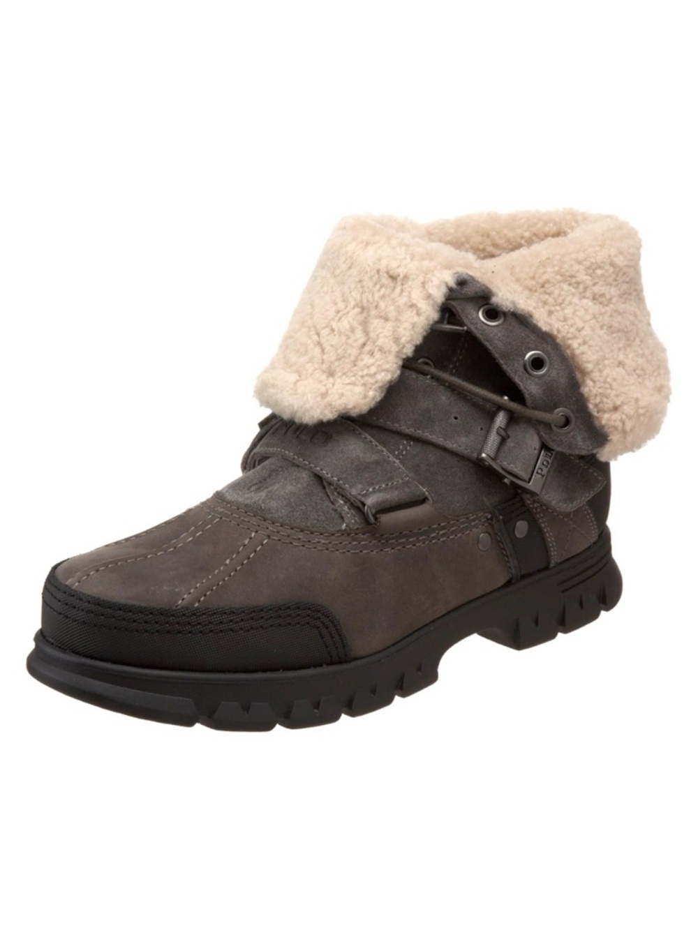 Polo Ralph Lauren Men's Tavin Rollover Shearling Boot, Grey